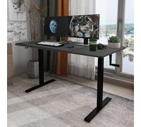 MYUYEE Manual Standing Desk, Computer Desk With Crank, Adjustable Height Heavy Duty Gaming Desk, For Home Office Apartment (Black-120X60Cm)