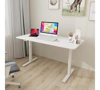 MYUYEE Manual Standing Desk, Computer Desk With Crank, Adjustable Height Heavy Duty Gaming Desk, For Home Office Apartment (White-140X60Cm)