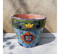 MYUYEE Mexican Pottery Flower Pot Painted Succulent Mini Plant Pots Planter Style Hand Painted Multicolor Indoor Outdoor Garden Flower Vase Succulent Planter For Home,M