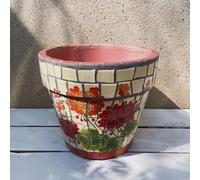 MYUYEE Mexican Pottery Flower Pot Painted Succulent Mini Plant Pots Planter Style Hand Painted Multicolor Indoor Outdoor Garden Flower Vase Succulent Planter For Home,I