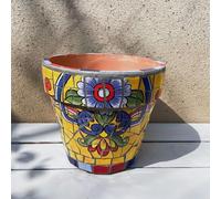 MYUYEE Mexican Pottery Flower Pot Painted Succulent Mini Plant Pots Planter Style Hand Painted Multicolor Indoor Outdoor Garden Flower Vase Succulent Planter For Home,G