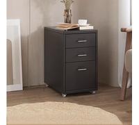 MYUYEE Mobile Metal Filing Cabinet With Lock & Wheels, Vertical Storage Unit, Under Desk Drawer, Portable Printer Stand, Office Solution For Home & Business Use, Secure Nization(Black-18X16X11Inch)