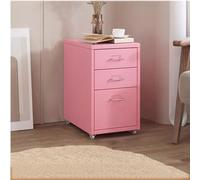 MYUYEE Mobile Metal Filing Cabinet With Lock & Wheels, Vertical Storage Unit, Under Desk Drawer, Portable Printer Stand, Office Solution For Home & Business Use, Secure Nization(Rosa-18X16X11Inch)