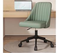 MYUYEE Modern Ergonomic Office Chair without Armrests Thick Padded Seat Durable Metal Base Comfortable Swivel Vanity Chair Faux Leather Beige One Size Fits All (Green Taglia unica)
