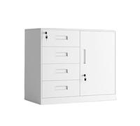 MYUYEE Office File Cabinet With Lock Metal Drawer Storage Cabinet For Financial Data Small Filing Cabinet For Living Room Low Profile And Secure Storage Solution (A-5 Drawer)