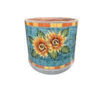 MYUYEE Outdoor Mexican Retro Painted Process Flower Pot Spain Round Plant Ceramic Planter Bonsai Floor-to-Ceiling Garden Decoration Creative Potted Flowerpot Plants,H-28 * 25cm