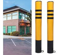 MYUYEE Parking Bollards for Driveway Reflective Bollards for Driveway 2PCS Stainless Steel Parking Bollards Removable for Industrial Commercial Private use,114×1000mm