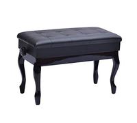 MYUYEE Piano Stool Adjustable Piano Bench Piano Stool With Storage Space,Bent Legs Practice Electric Piano Stool Solid Hard Wooden Construction Beautiful Scenery (Black)