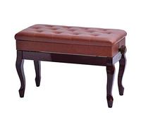 MYUYEE Piano Stool Adjustable Piano Bench Piano Stool With Storage Space,Bent Legs Practice Electric Piano Stool Solid Hard Wooden Construction Beautiful Scenery (Reddish Brown)