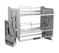 MYUYEE PullOut Kitchen Organizer Stainless Steel Spice Rack & Dish Drying Shelf 36x28x52cm Black Ideal for Cabinets & Pantry Storage Solutions (Grigio (WxDxH) 71x28x52cm/27.95x11.02x20.47in)