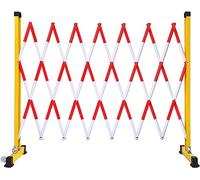 MYUYEE Retractable Telescopic Traffic Barricade Mobile Parking Barrier With Castors Extendable Metal Street Stand Folding Yellow Barricade(Rosso-10M)