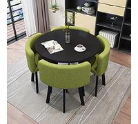 MYUYEE Round Conference Table Set For 4 - Compact Dining Table With Chairs For Meeting Rooms - Versatile Coffee Table And Seating For Office, Family, Apartment, Home Office(Grün-80Cm)