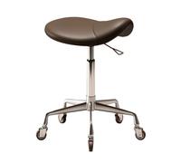 MYUYEE Saddle Stool Ergonomic Saddle Chair Rolling Saddle Stool with Wheels Adjustable Hydraulic Stool with Wheels Suitable for Use in Offices, Powder Rooms, Outdoors, Etc. (Brown)