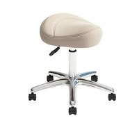 MYUYEE Saddle Stool Rolling Saddle Stool with Wheels Ergonomic Saddle Chair Adjustable Hydraulic Stool with Wheels Suitable for Offices, Makeup Studios (White)