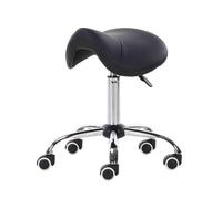 MYUYEE Saddle Stool with Wheels,Comfortable Rolling Saddle Chair,Hydraulic Height Adjustment,Adjustable 48-60cm,for Salon Massage and Office,Load 440LBS (Black)