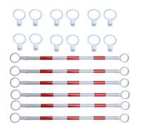 MYUYEE Safety Bars for Traffic Cones Cone Connecting Rod with Free Replaceable Rings Reflective Flexible Retractable Barricade for Equine Courses Stadiums Roadwork,Rond Ring-3.9-6.5ft Red-White