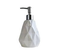 MYUYEE Soap Dispenser Three-Dimensional Diamond Face Ceramic Soap Dispenser Bathroom Shampoo Soap Liquid Carving Lotion Bottle White 14.1Oz Bathroom Soap Dis