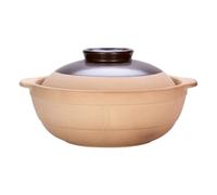 MYUYEE Soup Pot Stone Pot Bibimbap Cooking Korean Rice Cooker Ceramic Casserole Clay Earthenware Pot, Chinese Stew Pot Cooking Pot Stockpot With Lid Kitchen Cookware Earthe(20.5X20.5X7Cm)