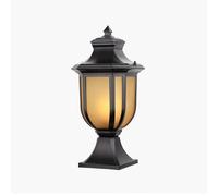 MYUYEE Square Column Post Lights Outdoor Door Post Lamp Aluminum Column Lights 53CM Rustic E27 Outdoor Waterproof Porch Pillar Lamps Glass Fence Pedestal Light,