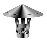 MYUYEE Stainless Steel Chimney Cowl Cap Flue Protector Cor Rain and Snow Protection Anti Downdraught Bird Guard Suitable for All Fuel Types Pipefit Pot 60mm