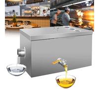 MYUYEE Stainless Steel Grease Trap Interceptor - Commercial Under Sink Grease Separator for Restaurants, Cafeterias, Kitchens - Efficient Oil-Water Management System