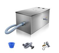 MYUYEE Stainless Steel Grease Trap Interceptor for Restaurant & Home Kitchen, Under Sink Solution, Dishwasher Compatible, 20x10x10in, Heavy Duty, Efficient Oil Separator,50 *