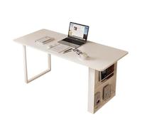 MYUYEE Standing Desk Modern Study Writing Desk With 2-Tier Vertical Magazine Rack, White Home Office Laptop Table For Small Space For Home,Study, Writing (Small)