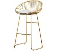 MYUYEE Stool Wrought Iron Household Furniture Counter Bar Stools Nordic Backrest Makeup Ins Soft Bag Dressing Chair (Grey 65Cm)