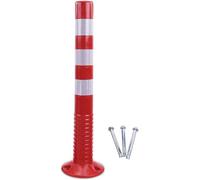 MYUYEE Traffic Cone Safety Barrier 29.5in Tall Conical Traffic Delineation Posts Plastic Barrier Reflective Tape Parking Post with Expansion Bolts for Public Area,Red and White-2 Pack