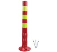 MYUYEE Traffic Cone Safety Barrier 29.5in Tall Conical Traffic Delineation Posts Plastic Barrier Reflective Tape Parking Post with Expansion Bolts for Public Area,Red and Yellow-2 Pack
