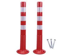 MYUYEE Traffic Delineator Post Cone Plastic Delineator Traffic Safety Bollard,Flexible Plastic Post Pop Up Reflective Safety Cone For Crowd Control/Street Stanchion/Road Cones,R(Red and White-4 Pack)