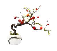 MYUYEE Tree Fake Plant Artificial Pomegranate Tree High Temperature Ceramic Flower Pot Floral Decoration Home Living Room And Office Decoration Potted Tree Artificial