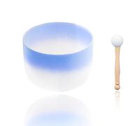 MYUYEE Upper Side Gradient Indigo, Crystal Yoga Singing Bowl, 7 To 12 Inches, Handmade, Props, Relieve Fatigue And Anxiety, Suitable For Beginners And Professionals, Send Percus(11 Inches)