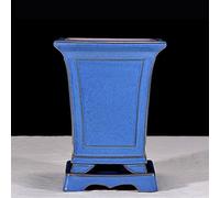 MYUYEE Vintage Ceramics Planters 9.2" Tall Planter For Indoor Plants Violet Pots Ceramics Flower Pots Tall Square Planter With Ceramic Base For Home Decor (D),D