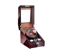 MYUYEE Watch Winder Automatic Watch Winder Box 2+3 With Led Light Wood Shell Piano Paint Exterior 4 Rotation Modes Quite Motors (E-A)
