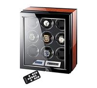 MYUYEE Watch Winder Automatic Watch Winder LCD Touch Screen Display Super Quiet Motor Wooden Piano Finish with Remote Control & Led Elegant Showcase Watch Winder