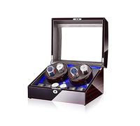 MYUYEE Watch Winder Box For 4+6 Automatic Watches, With Blue Led Light, Piano Paint Exterior, 4 Rotation Modes (B-A)