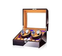 MYUYEE Watch Winder Watch Winder Box For 4+6 Automatic Watches With Blue Led Light Piano Paint Exterior 4 Rotation Modes (E-A)
