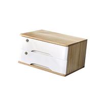 MYUYEE Wooden Desktop Storage Box With Lockable Drawer Flat File Cabinet For Office Supplies And 2 D Data Cabinet For Desktop Nization. (C-2 Drawers)