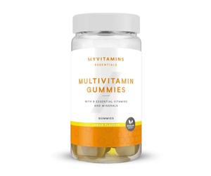 Myvitamins Vegan Multivitamin Gummies - Lemon Flavour - Daily Immune & Energy Support with Vitamins A, C, D3, B6, B12, Biotin & Folic Acid - 60 Chewable Vegan Tablets