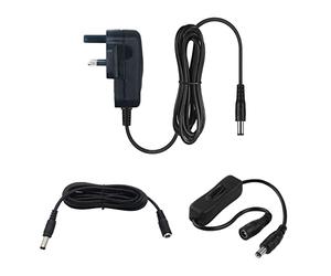 myVolts 9V power supply adaptor compatible with Electro-Harmonix Bass Big Muff Pi Effects pedal - UK plug - with Extension and Inline Switch
