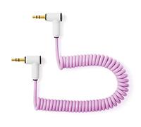 MyVolts Candycord Korg Volca/Pocket Operator Special audio cable, angled mini jack to angled mini jack, curly 20cm to 30cm, Jellybean Purple colour
