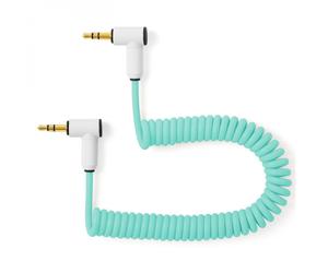 MyVolts Candycords 3.5mm Angled Jack Coiled Cable 20cm Mint Green