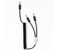 MyVolts Candycords 3.5mm to 2 x 3.5mm Coil Cable - 26cm Liquorice
