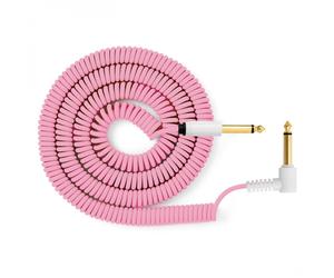 MyVolts Candycords 6.35mm Straight-Angled Coiled Cable 100cm Pink