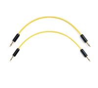 MyVolts Candycords Halo LED patch cables 2-pack, straight mini mono jack to straight mini mono jack, 15cm, Pineapple Yellow