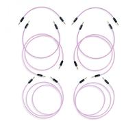 MyVolts Candycords Halo LED patch cables 8-pack, straight mini mono jack to straight mini mono jack, 2x15cm 2x30cm 2x50cm 2x80cm, Jellybean Purple