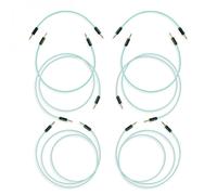 MyVolts Candycords Halo LED patch cables 8-pack, straight mini mono jack to straight mini mono jack, 2x15cm 2x30cm 2x50cm 2x80cm, Mint Green