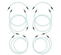 MyVolts Candycords Halo LED patch cables 8-pack, straight mini mono jack to straight mini mono jack, 2x15cm 2x30cm 2x50cm 2x80cm, Mint Green