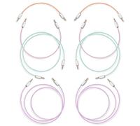 MyVolts Candycords modular patch cables, 8-pack, straight mini mono jack to straight mini mono jack, 2x15cm Peach, 2x30cm Pink, 2x50cm Green and 2x80cm Purple